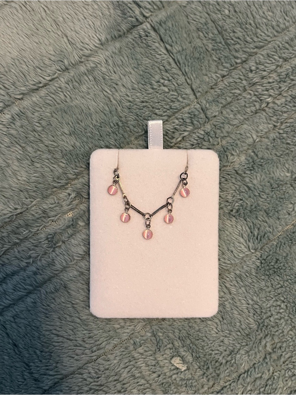 Delicate Pink Enamel Charm Necklace - Women Jewelry 18” Chain